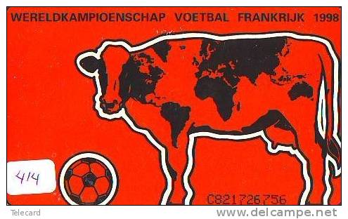 Télécarte PAYS-BAS * VACHE (414) PUCE * FOOTBALL FRANCE * COW * KOE * PHONECARD NETHERLANDS * TK * VACA * TAURUS * - Koeien