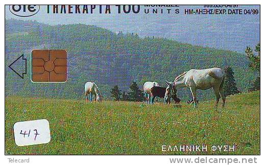 Télécarte GREECE * VACHE (417)  COW * KOE * PHONECARD GREECE * TK * VACA * TAURUS * - Kühe