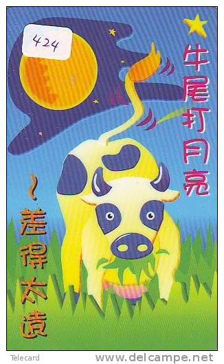 Télécarte SINGAPORE * VACHE (424) COW * KOE * PHONECARD SINGAPORE * TK * VACA * TAURUS * - Vaches