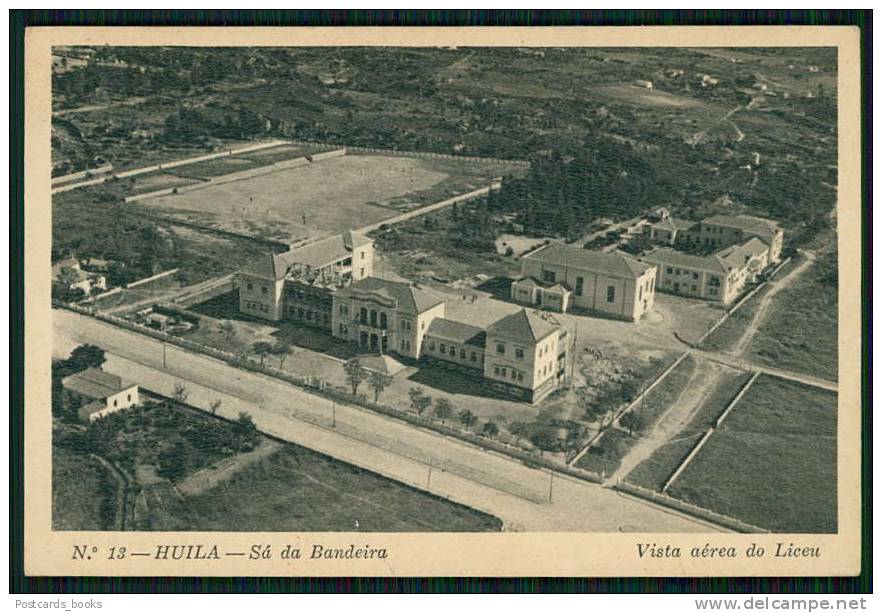 SÁ DA BANDEIRA / LUBANGO / HUILA / ANGOLA. VISTA AÉREA Do LICEU E CAMPO De JOGOS. Old Postcard AFRICA 1910s - Angola