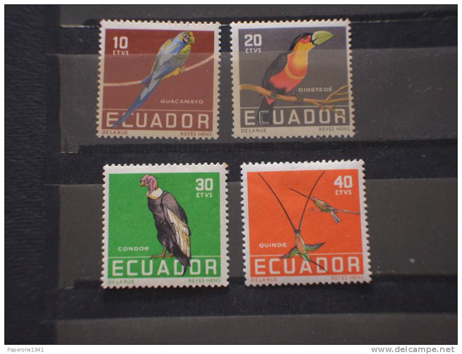 EQUADOR - 1958 PITTORICA 4 Valori - NUOVI(+)-TEMATICHE - Ecuador