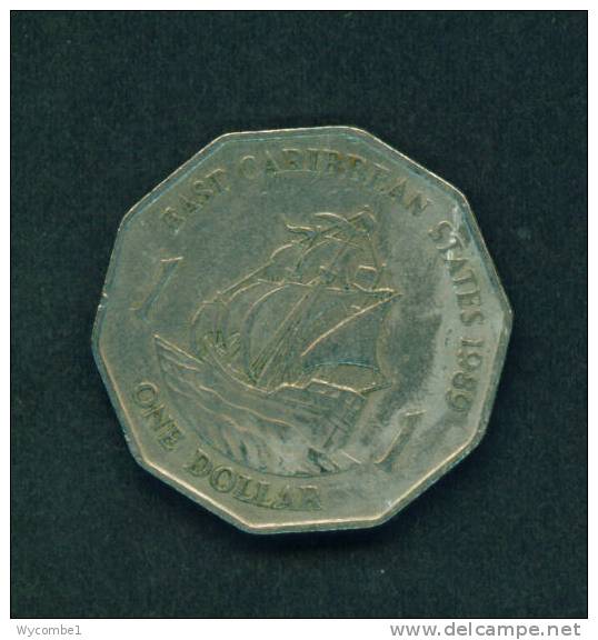 EAST CARIBBEAN STATES  -  1989  1 Dollar  Circulated As Scan - Caraïbes Orientales (Etats Des)