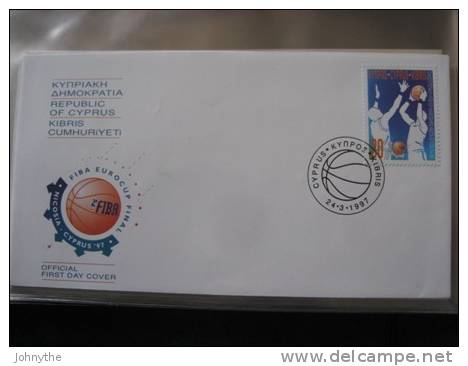 Cyprus 1997 European Basketball Cup Final For Men's Clubs FDC - Lettres & Documents