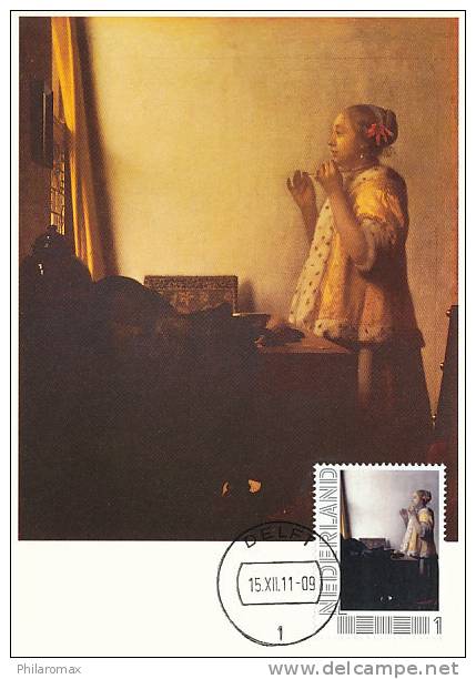 D10053 CARTE MAXIMUM CARD 2011 NETHERLANDS - WOMAN WITH PEARL NECKLACE BY VERMEER CP ORIGINAL - Sonstige & Ohne Zuordnung