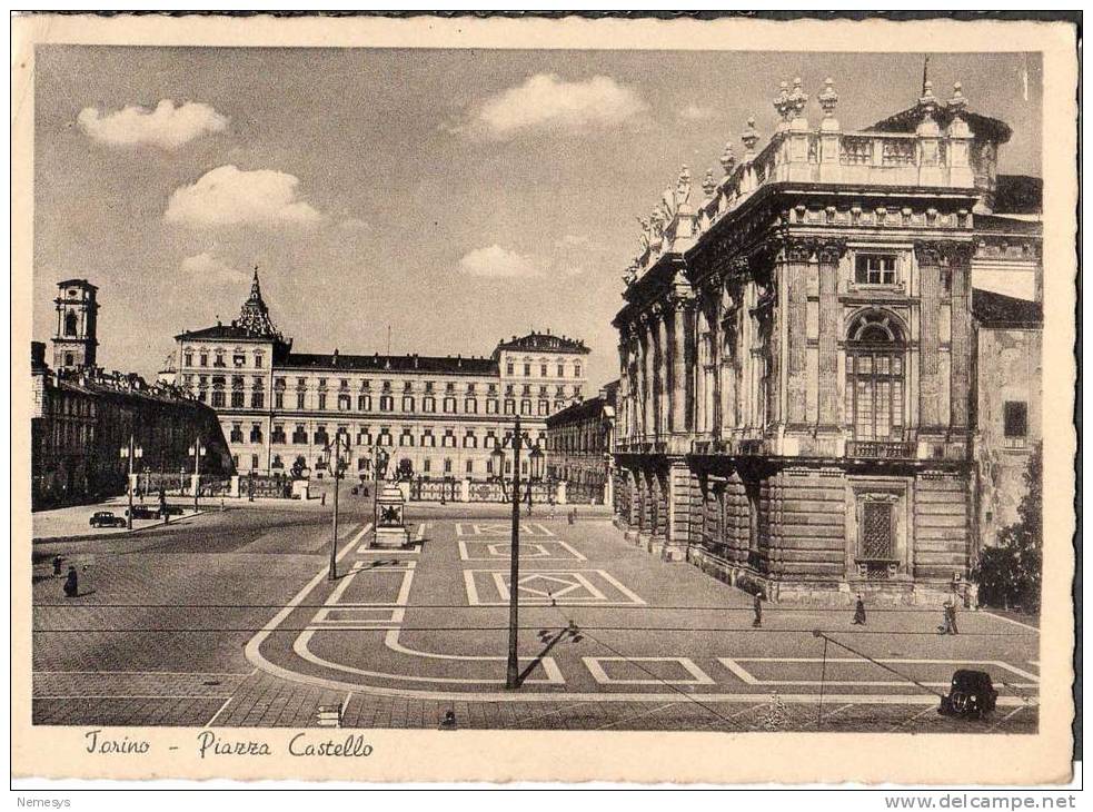 1952 TORINO PIAZZA CASTELLO 2 SCANS V FG - Orte & Plätze
