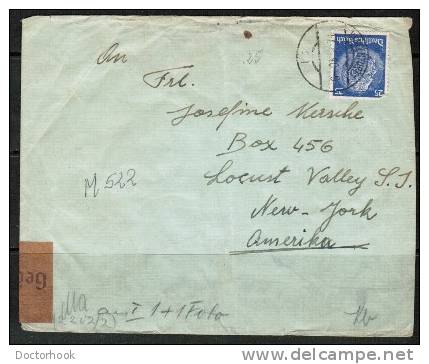 GERMANY    Scott # 425 On CENSOR Cover From To NEW YORK USA (17/8/40) - Briefe U. Dokumente