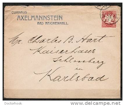 BAVARIA    Scott Type A5 On ADVERTISING COVER From Bad Reichenhall To Karlsbad OS-45 - Covers & Documents