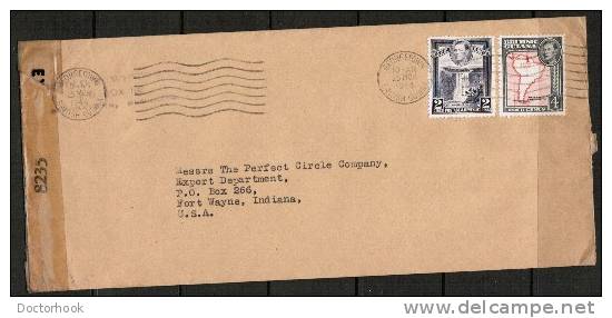 BRITISH GUIANA     SCARCE 1944 CENSOR COVER TO Fort Wayne, Indiana USA (25/MCH/1944) OS-46 - Brits-Guiana (...-1966)