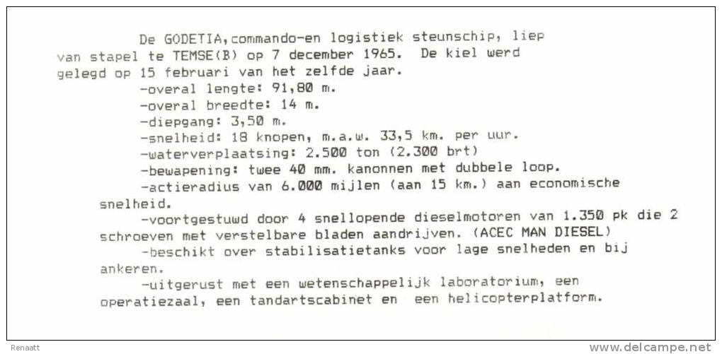 Belgium Cover 1986 A960 Godetia Navy Logistical Support Ship, 20th Anniversary Commissioning - Bateaux