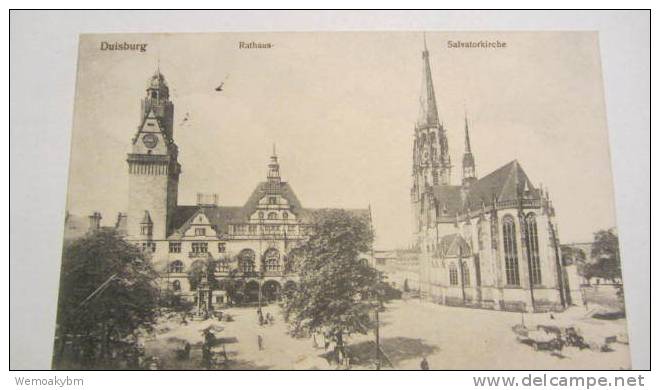AK Duisburg Rathaus Und Salvatorkirche Feldpost Vom 7.7.14 -mit Stempel: WANNE - Duisburg