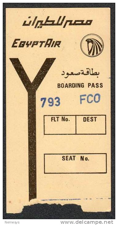 EGYPT AIR BOARDING PASS - Tarjetas De Embarque