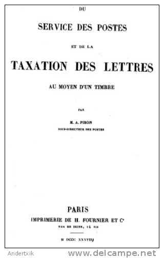 EBook: "Du Service De Poste Et De La Taxation Des Lettres" Par Piron - Otros & Sin Clasificación