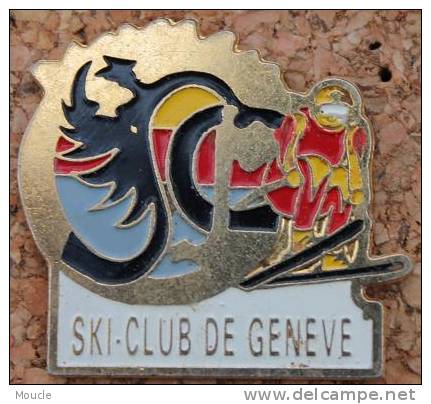 SKI CLUB DE GENEVE SUISSE - SKIEUR - AIGLE - SCG      -       (ROUGE) - Sports D'hiver