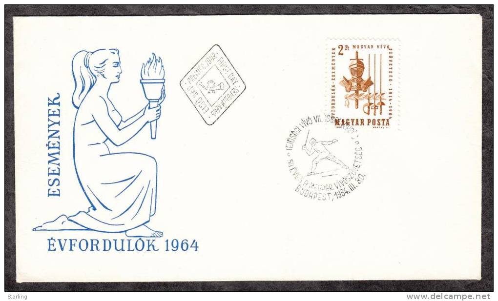 Hungary 1964 Sport Fencing FDC - FDC