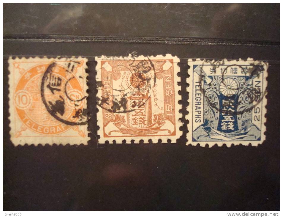 JAPON . TELEGRAPHS . N° 6.7 Et 8 . Oblitérés - Telegraph Stamps