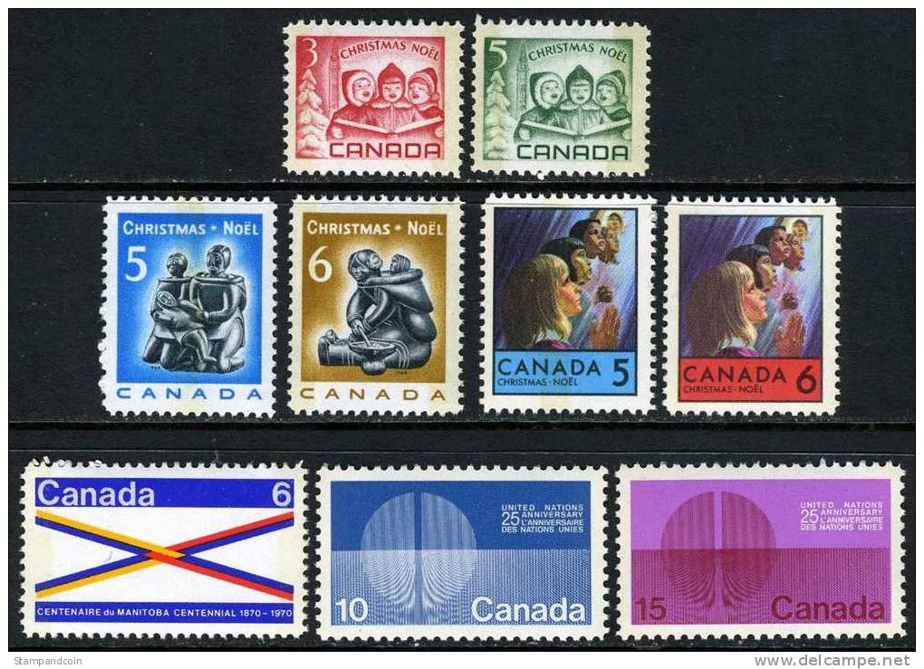 Canada Mint Never Hinged Phosphor Tagged Issues From 1967-70 - Neufs