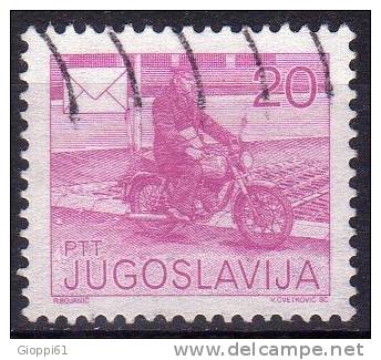 1986 Jugoslavia La Posta. Postino In Motocicletta 20 D Usato - Usati