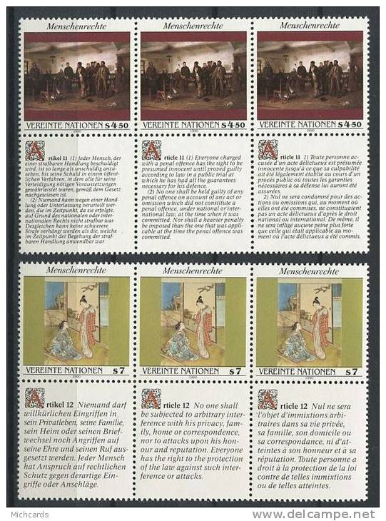 NATIONS UNIES 1990 - Declaration  Universelle Droits De L Homme (II) - Neuf Sans Charniere (Yvert V 112/17) - Andere & Zonder Classificatie