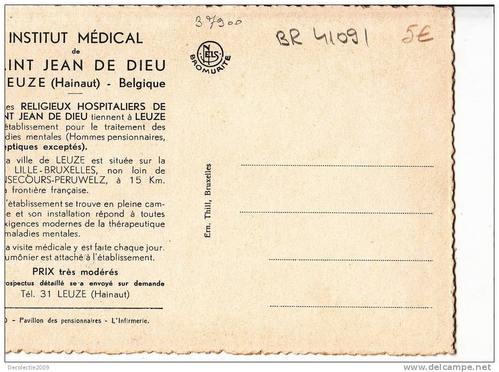BR41091 INstitut Medical De Saint Jean De Dieu A Leuze    2  Scans - Leuze-en-Hainaut