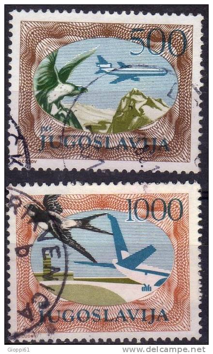 1985 Jugoslavia Posta Aerea Aerei E Uccelli In Volo  Usato - Used Stamps