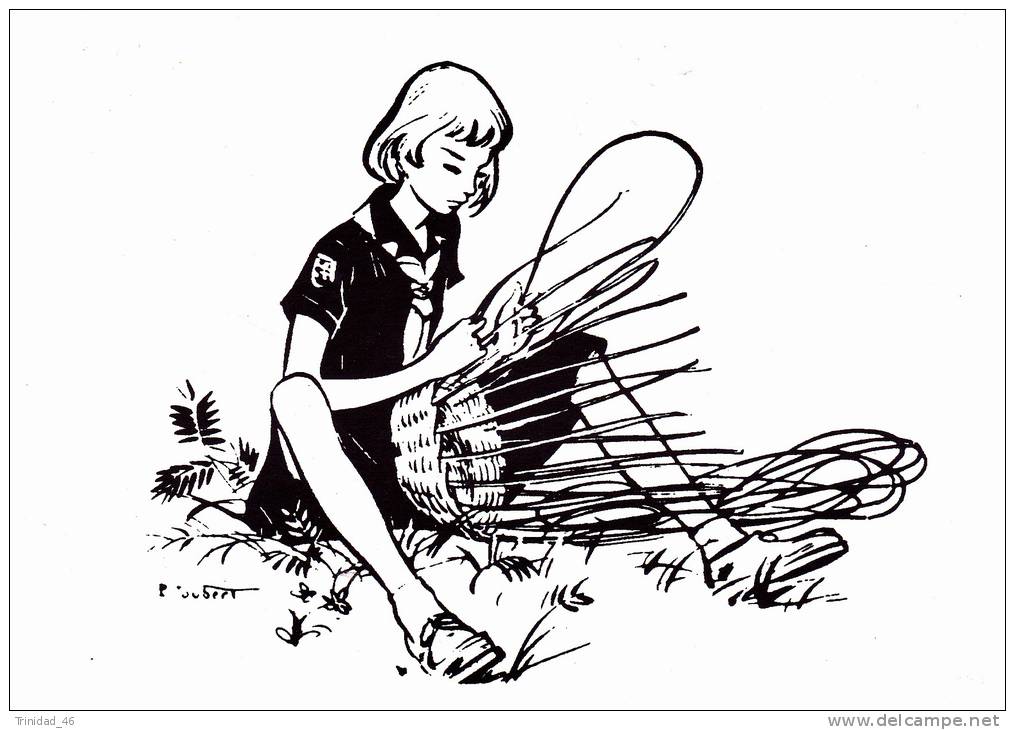 SCOUTISME SCOUTISMO BOY SCOUTS ILLUSTRATION PIERRE JOUBERT VANNERIE CPM  TRES BON ETAT  ! ! ! - Scoutisme