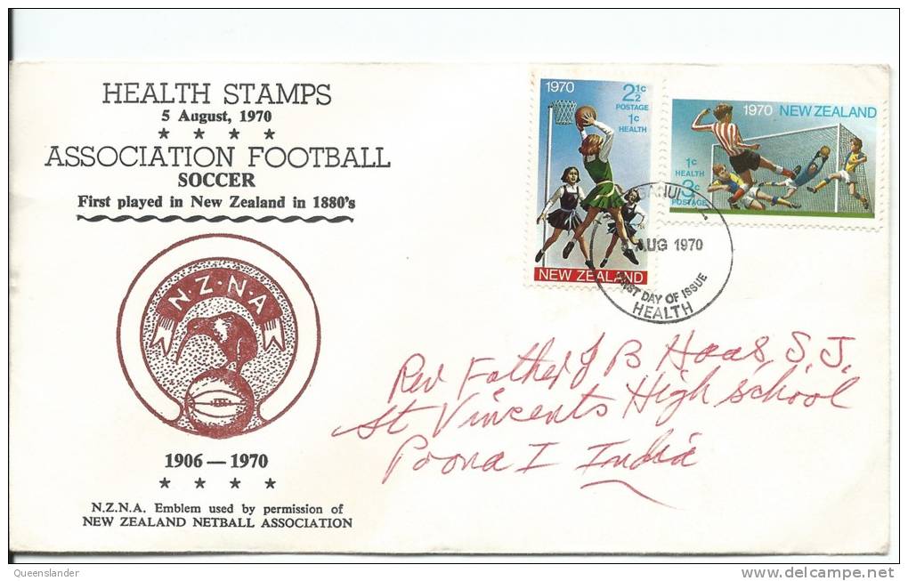 1970 Health Issue Soccer FDI 5th Aug 1970 Special Postmark Addressed To India - FDC