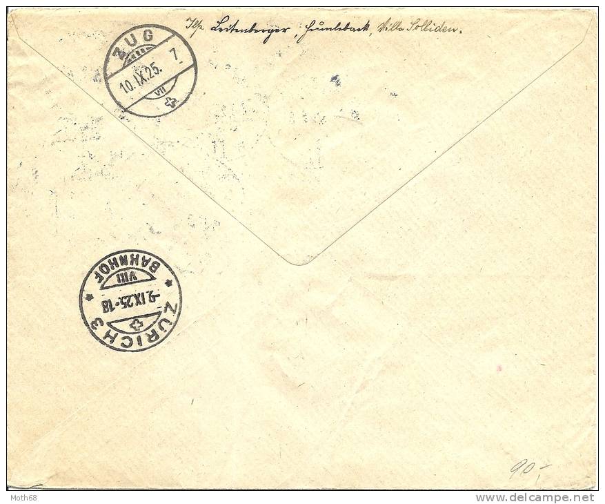 1925 Luftpostbrief Von Kopenhagen Via Hamburg Nach Zürich TOP Brief - Poste Aérienne