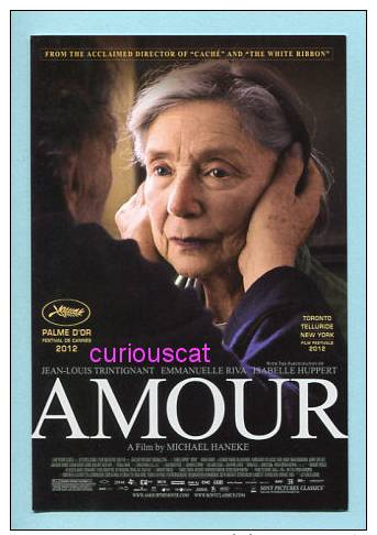 MOVIE FILM ADVERTISMENT POSTER POSTCARD For The FILM  AMOUR Mit JEAN LOUIS TRINTIGNAT  EMMANUELLE RIVA ISABELLE HUPPERT - Posters On Cards