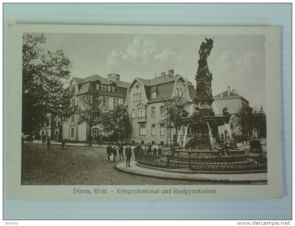 ALLEMAGNE DUREN RHLD KRIEGERDENKMAL UND REALGYMNASIUM   NON   VOYAGEE SEPIA - Dueren