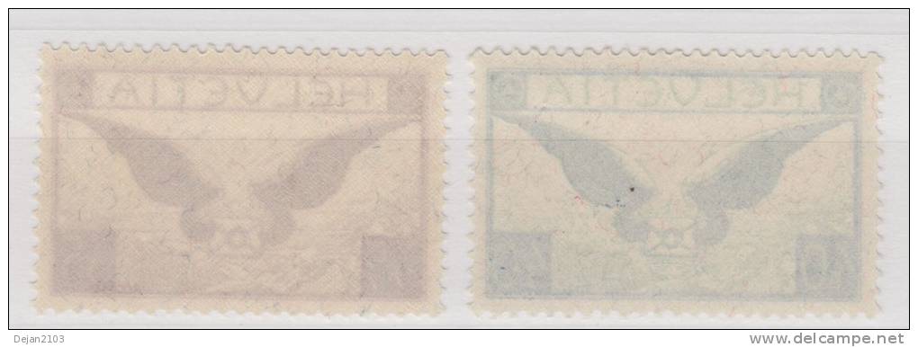 Switzerland Airplanes Smooth Paper Mi#233x/4x 1929 MNH ** - Nuovi
