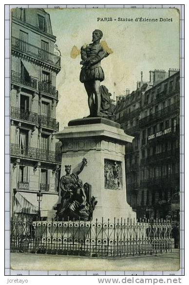 Paris, La Statue D´Etienne Dolet, Ref1239 - District 20