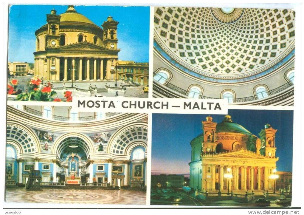 Mosta Church, Malta, Used Postcard [12813] - Malta