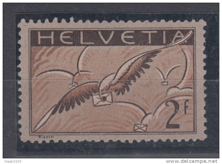 Switzerland Airplane Stamp 2F On Smooth Paper Mi#245x 1930 MNH ** - Unused Stamps