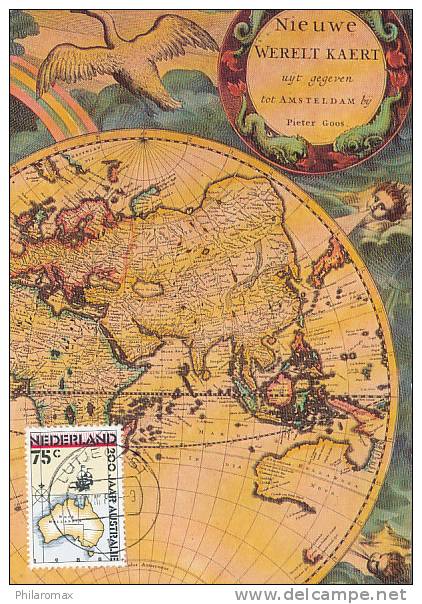 D09959 CARTE MAXIMUM CARD FD 1988 NETHERLANDS - MAP OF AUSTRALIA 200 YEARS CP ORIGINAL - Geographie