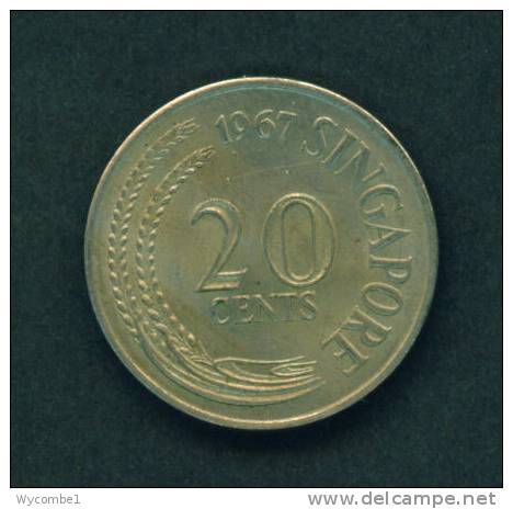 SINGAPORE  -  1967  20 Cents  Circulated As Scan - Singapur