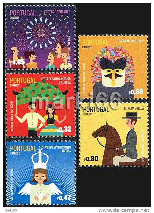 Portugal - 2012 - Popular Festivals, 2nd Issue - Mint Stamp Set - Unused Stamps