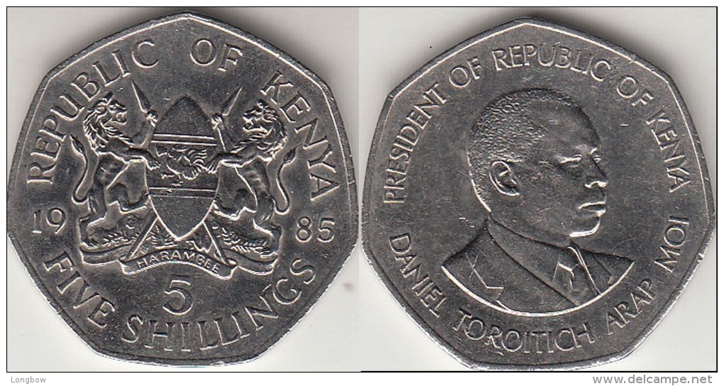 KENYA 5 Shillings 1985 KM#23 - Used - Kenya