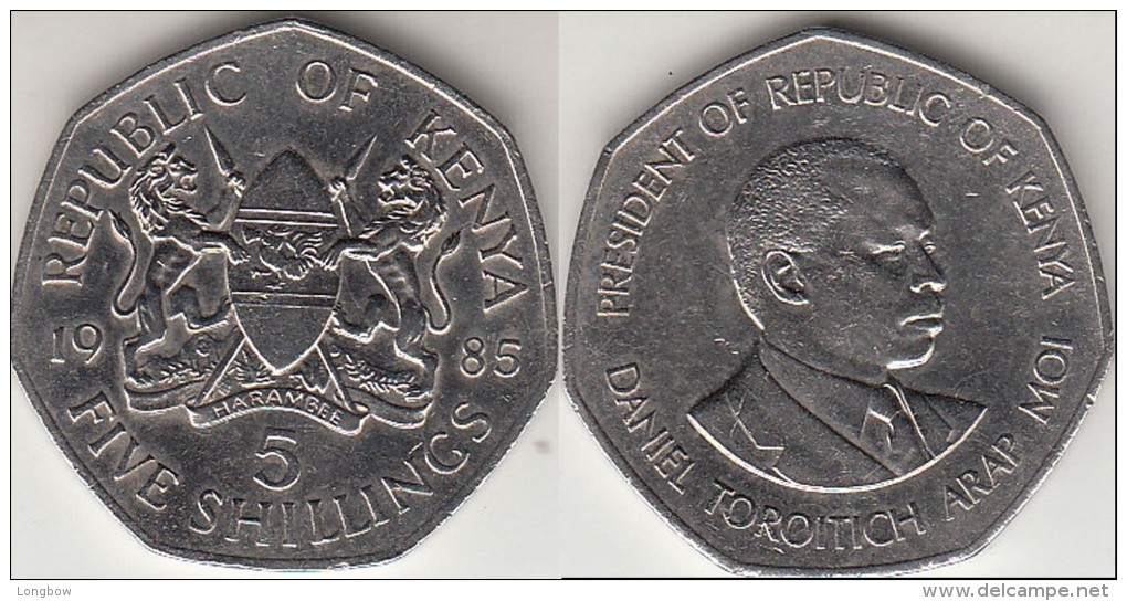 KENYA 5 Shillings 1985 KM#23 - Used - Kenia