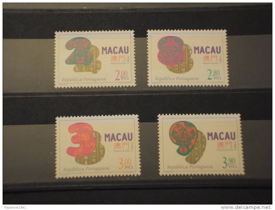 MACAU - 1997 NUMEROS 4 Valori  - NUOVI(++)-TEMATICHE - Unused Stamps