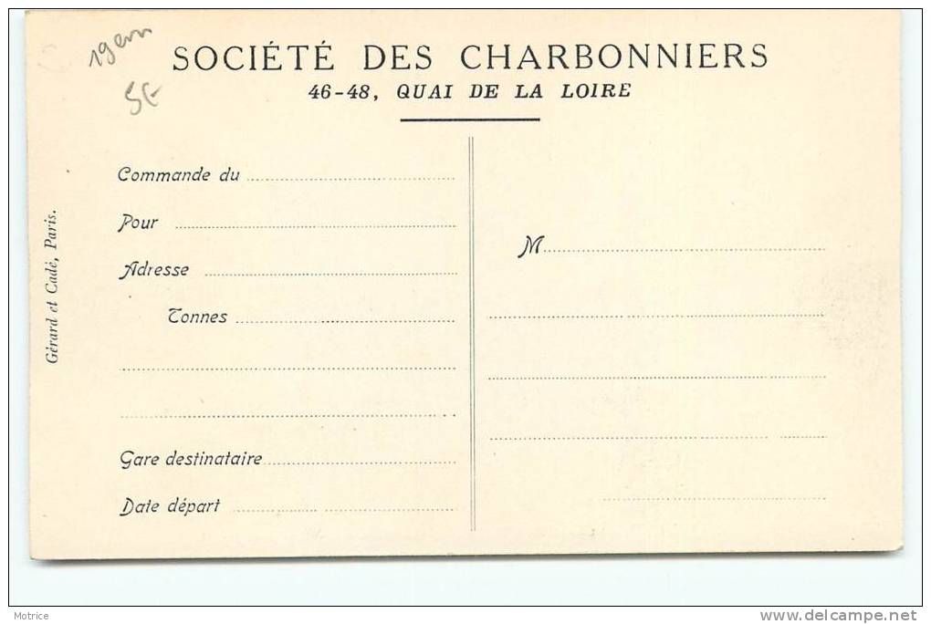 PARIS  -  Société Des Charbonniers  - Chantier Du Boulevard De Grenelle, 34. - Arrondissement: 19