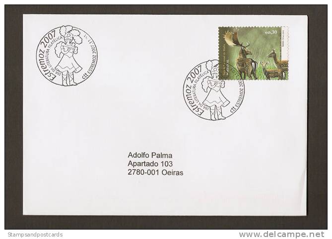 Portugal Bonecos De Estremoz Argile Patrimoine UNESCO Cachet Commemoratif 2007 Lettre Voyagé Event Pmk Clay Figure - Postal Logo & Postmarks