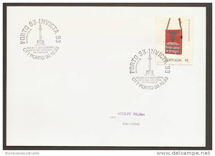 Portugal Cachet Commemoratif 1993 Expo Philatelique Porto Pilori Event Postmark Philatelic Expo Pillory - Postal Logo & Postmarks