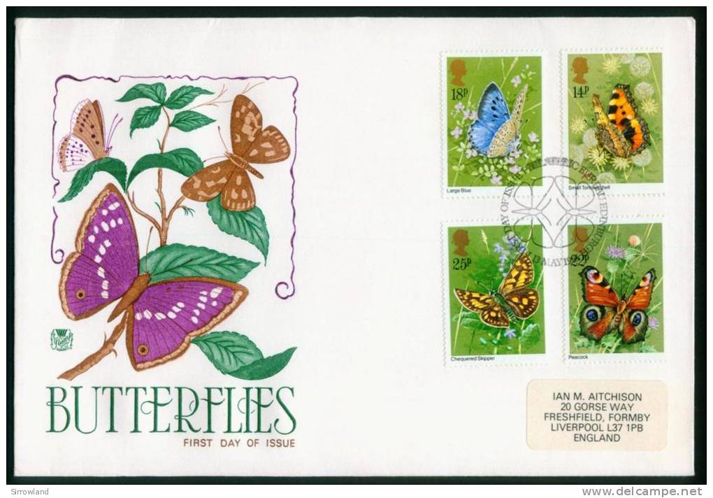 Großbritannien  1981  Schmetterlinge  (1 FDC  Kpl. )  Mi: 875-78 (3,20 EUR) - 1981-90 Ediciones Decimales