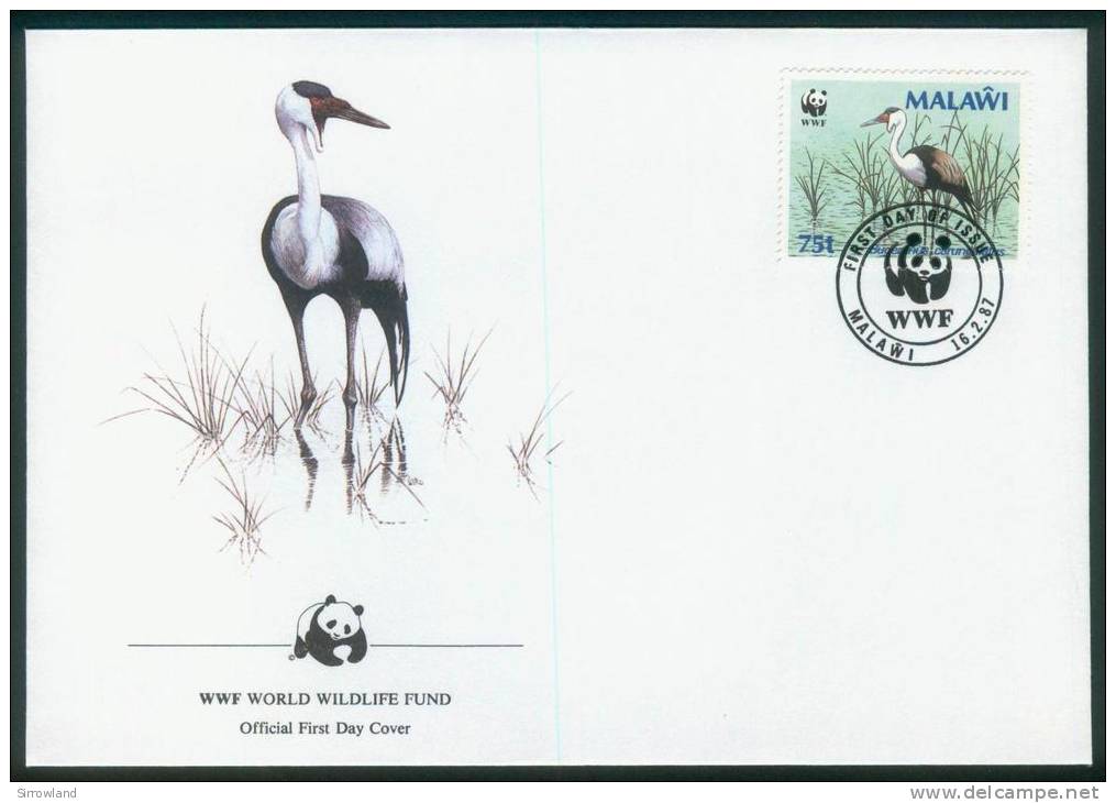 Malawi  1987  WWF - Klunkerkranich  (4 FDC  Kpl. )  Mi: 477-80 (7,50 EUR) - Malawi (1964-...)