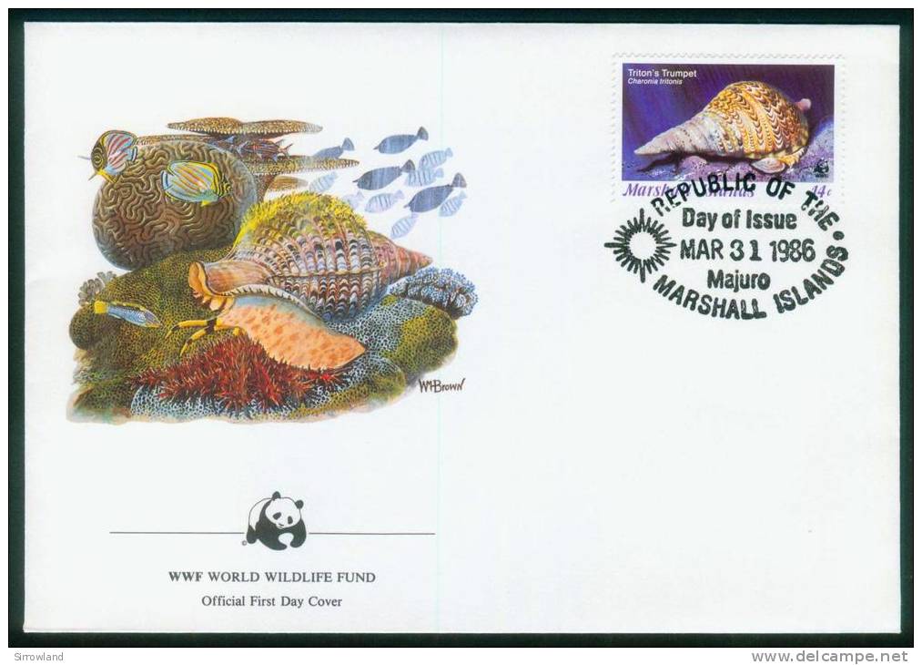 Marshall-Inseln  1986  WWF - Meeresschnecken Und -muscheln  (4 FDC  Kpl. )  Mi: 73-76 (7,00 EUR) - Marshalleilanden