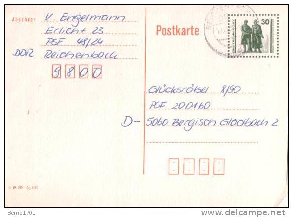 DDR / GDR - Karte Echt Gelaufen / Card Used (r828) - Cartes Postales - Oblitérées