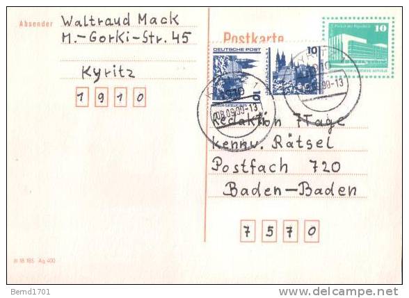 DDR / GDR - Karte Echt Gelaufen / Card Used (r829) - Postkaarten - Gebruikt