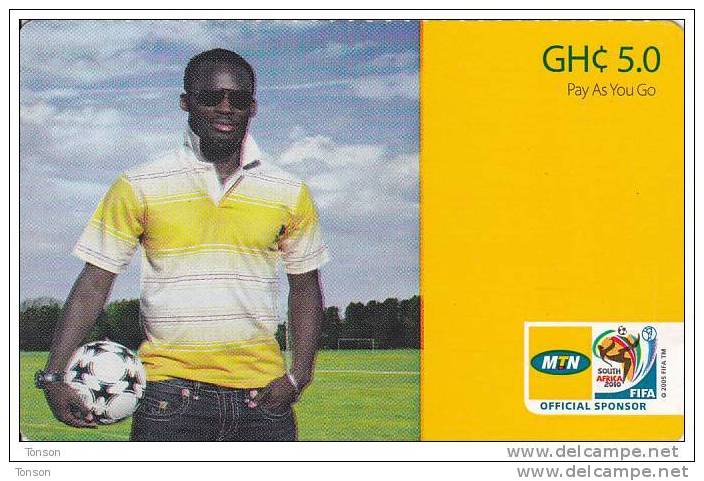 Ghana, GH C5.0, MTN Pay As You Go. Football Player, Sport, 2 Scans. - Ghana