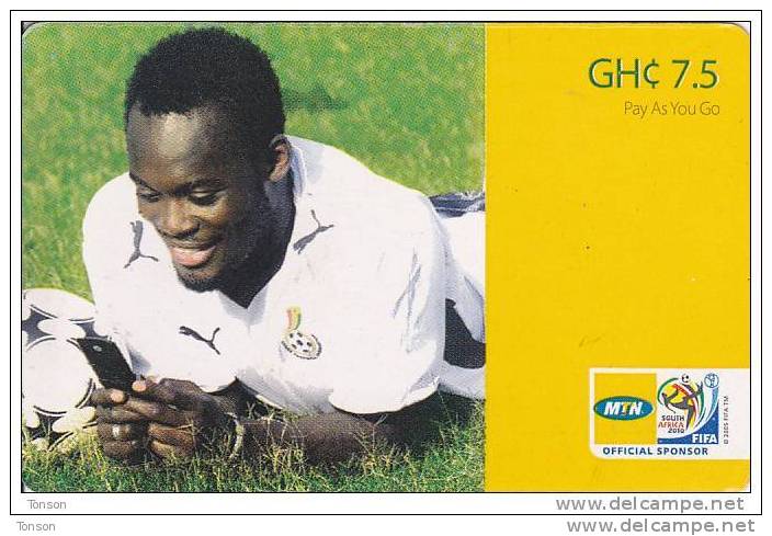 Ghana, GH C7.5, MTN Pay As You Go. Football Player, Sport, 2 Scans. - Ghana