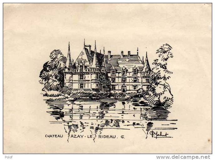 AZAY LE RIDEAU - Chateau - Gravure De G. Mahut (VP545) - Estampes & Gravures